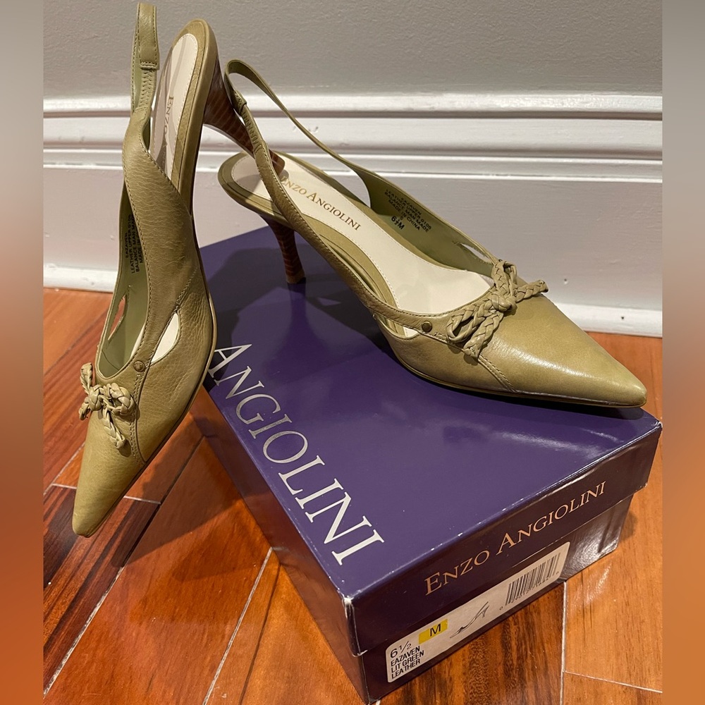Enzo Angiolini Sage Pointed Kitten Heel Leather